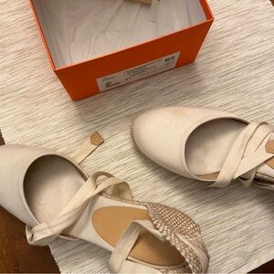 Castaner Carina Wedge Espadrilles with tie straps.